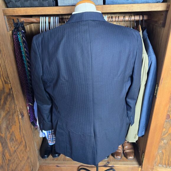 Brooks Brothers 1818 Madison SaxXon Navy Pinstripe Wool Suit Coat 45L - Picture 2 of 15